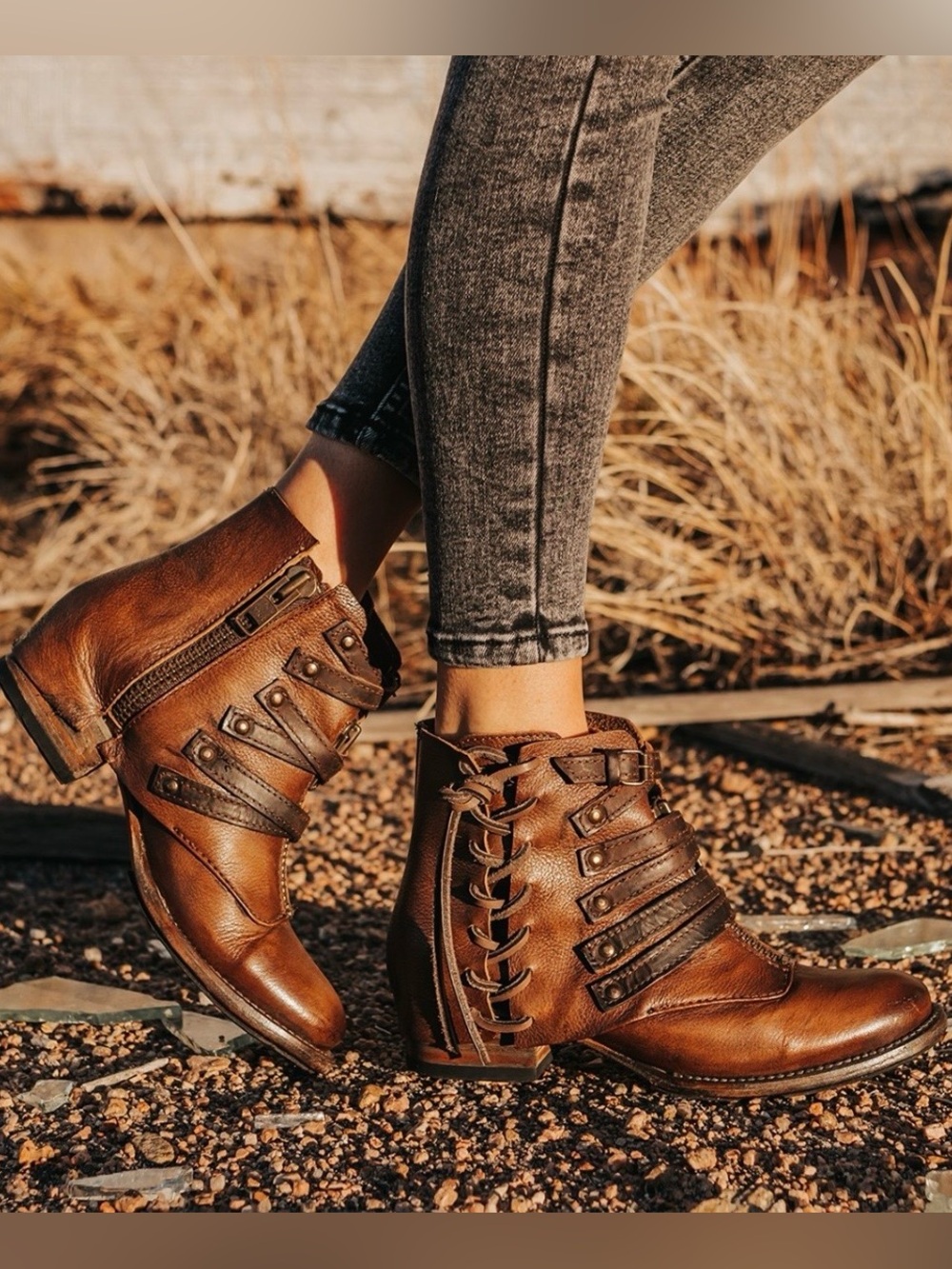 {Freebird by Steven} Limerick Distressed Leather Boots